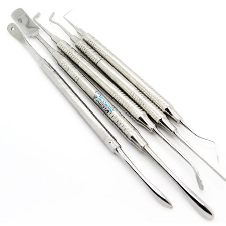   Periosteal Elevator & Dental Implant Curettes Surgical Tools Set of 5 – Premium Instrument Kit 
